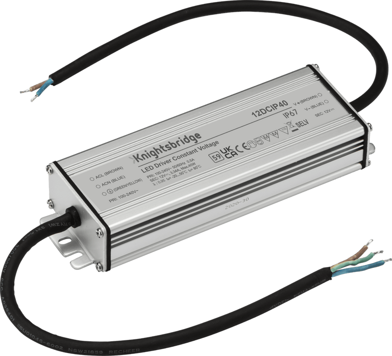 Knightsbridge MLA 12DCIP40 12V IP67 40W DC LED Driver - Constant Voltage - Knightsbridge MLA - Falcon Electrical UK