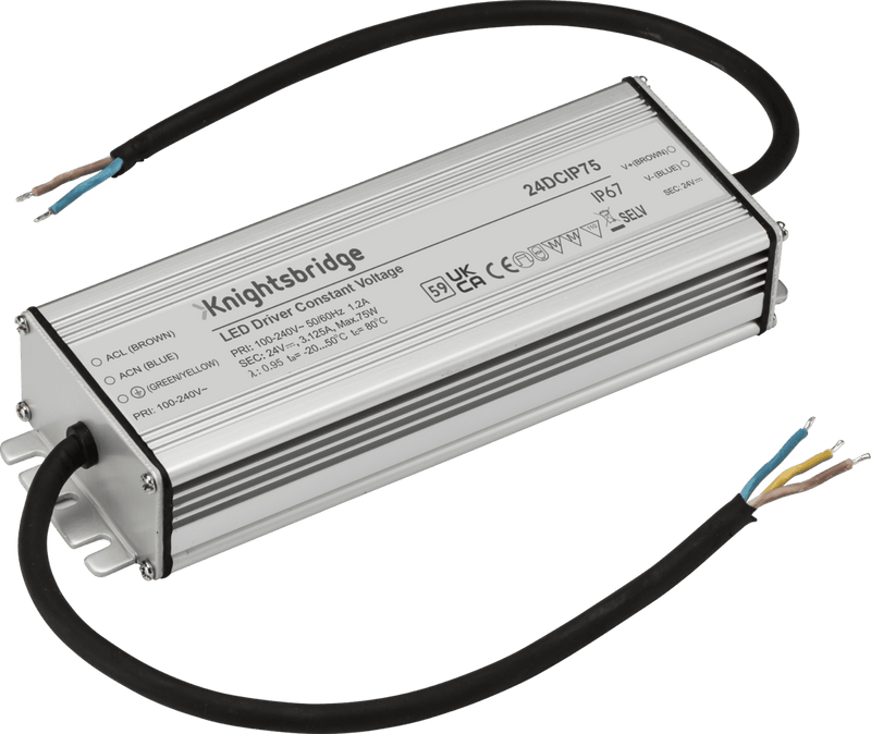 Knightsbridge MLA 24DCIP75 24V IP67 75W DC LED Driver - Constant Voltage - Knightsbridge MLA - Falcon Electrical UK