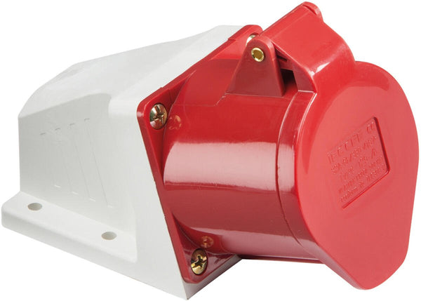 Knightsbridge MLA IN0020 415V IP44 32A Angled Surface Mount Socket 3P+N+E - Knightsbridge MLA - Falcon Electrical UK