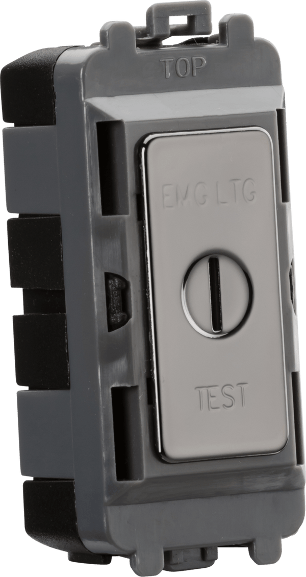 Knightsbridge MLA GDM007BN 20AX 2 way SP key module (marked EMG LTG TEST) - black nickel - Knightsbridge MLA - Falcon Electrical UK