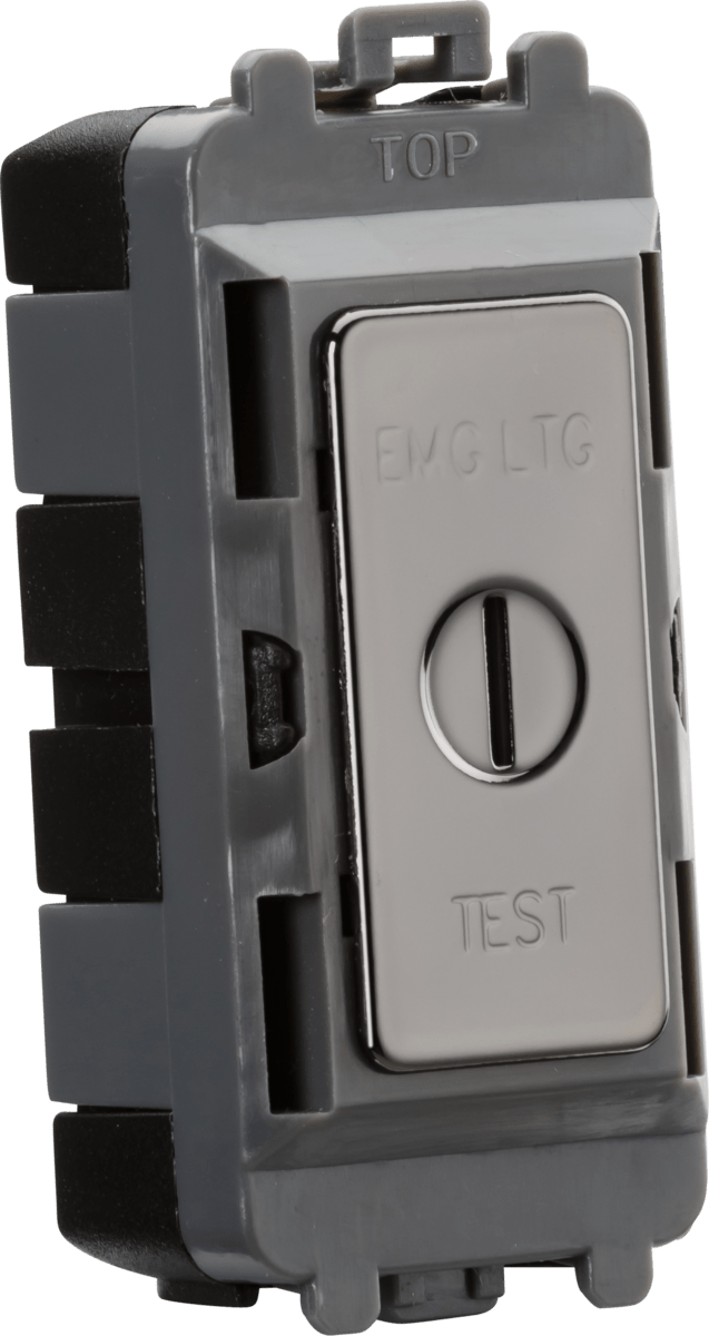 Knightsbridge MLA GDM007BN 20AX 2 way SP key module (marked EMG LTG TEST) - black nickel - Knightsbridge MLA - Falcon Electrical UK