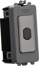 Knightsbridge MLA GDM014BN 1G 1-way 10-200W (10-100W LED) trailing edge dimmer (Press Type) - black nickel - Knightsbridge MLA - Falcon Electrical UK