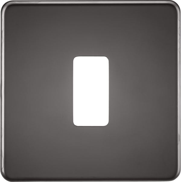 Knightsbridge MLA GDSF001BN Screwless 1G grid faceplate - black nickel - Knightsbridge MLA - Falcon Electrical UK