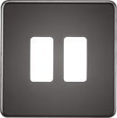 Knightsbridge MLA GDSF002BN Screwless 2G grid faceplate - black nickel - Knightsbridge MLA - Falcon Electrical UK