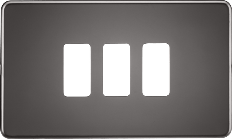 Knightsbridge MLA GDSF003BN Screwless 3G grid faceplate - black nickel - Knightsbridge MLA - Falcon Electrical UK