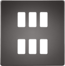 Knightsbridge MLA GDSF006BN Screwless 6G grid faceplate - black nickel - Knightsbridge MLA - Falcon Electrical UK