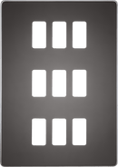 Knightsbridge MLA GDSF009BN Screwless 9G grid faceplate - black nickel - Knightsbridge MLA - Falcon Electrical UK