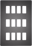 Knightsbridge MLA GDSF012BN Screwless 12G grid faceplate - black nickel - Knightsbridge MLA - Falcon Electrical UK