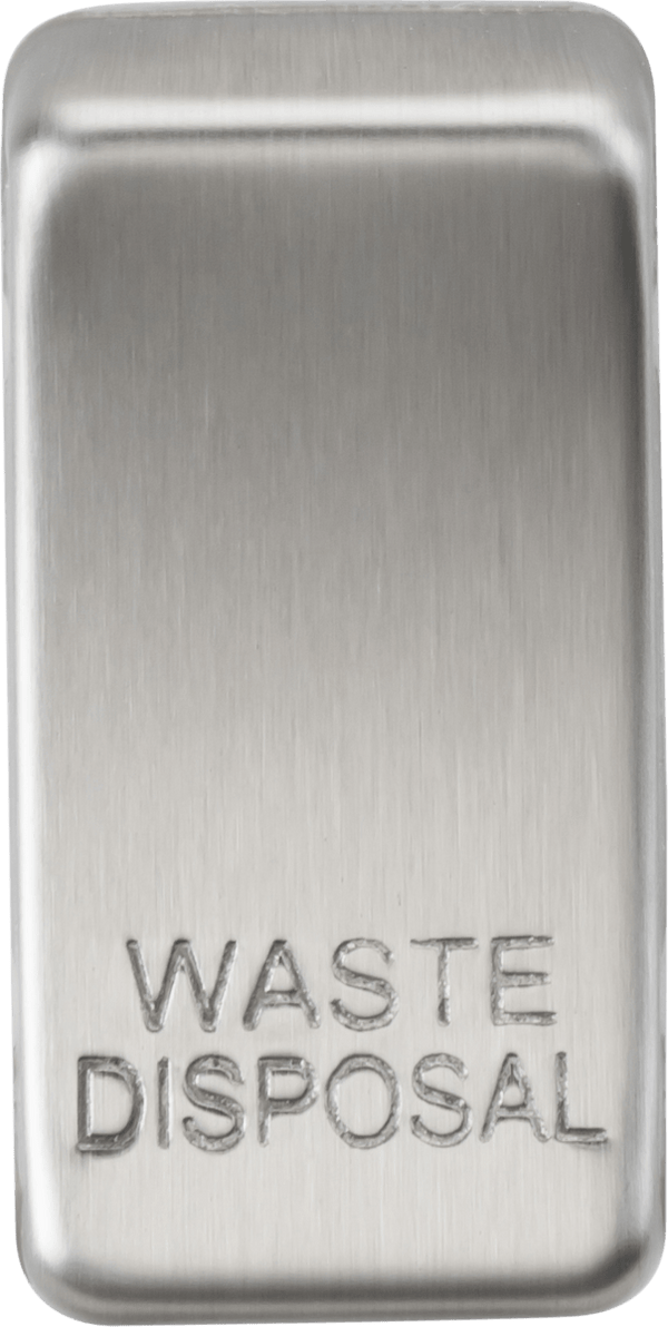 Knightsbridge MLA GDWASTEBC Switch cover "marked WASTE DISPOSAL" - brushed chrome - Knightsbridge MLA - Falcon Electrical UK