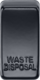 Knightsbridge MLA GDWASTEMB Switch cover "marked WASTE DISPOSAL" - matt black - Knightsbridge MLA - Falcon Electrical UK
