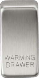 Knightsbridge MLA GDWARMBC Switch cover "marked WARMING DRAWER" - brushed chrome - Knightsbridge MLA - Falcon Electrical UK