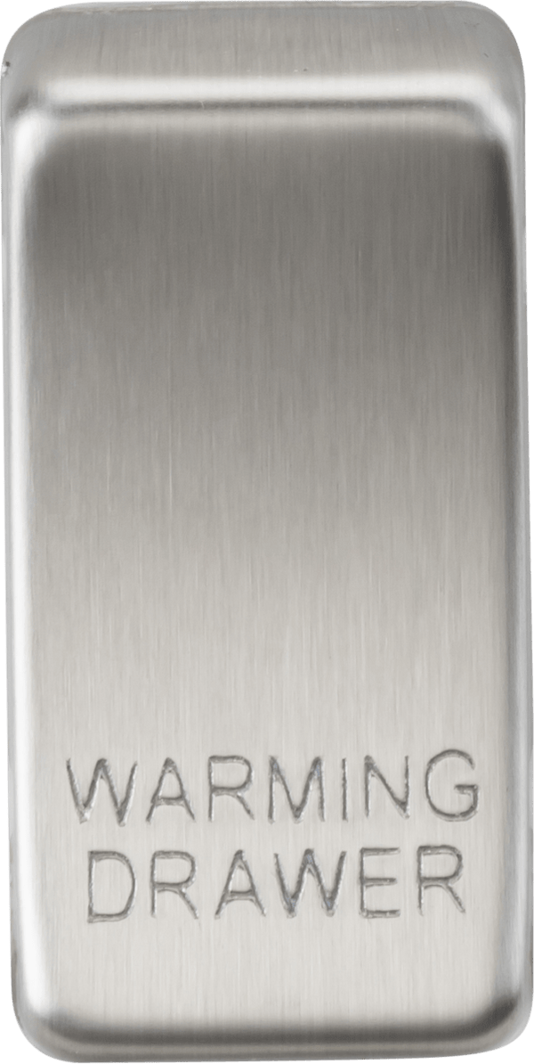 Knightsbridge MLA GDWARMBC Switch cover "marked WARMING DRAWER" - brushed chrome - Knightsbridge MLA - Falcon Electrical UK