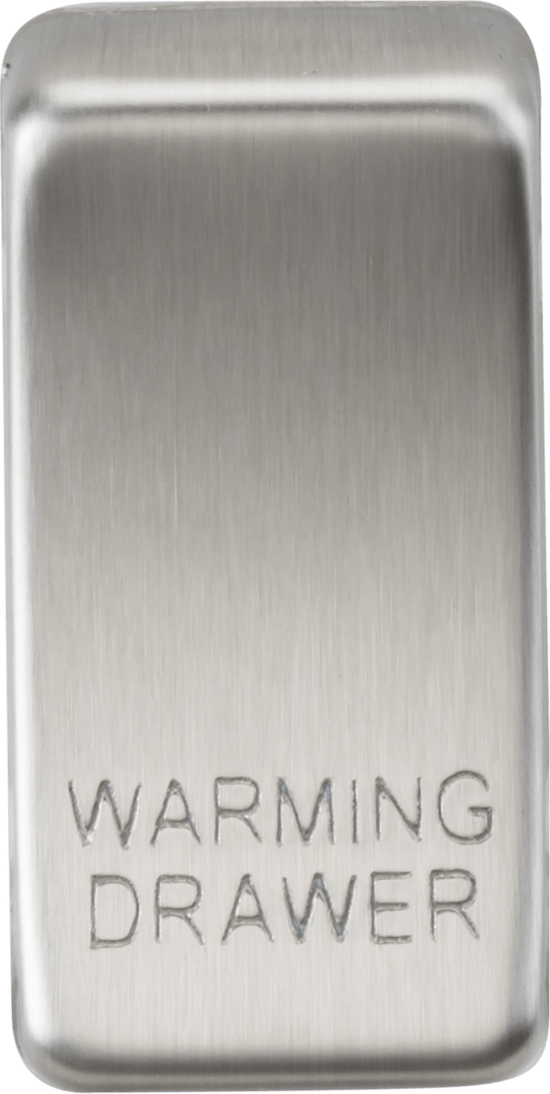 Knightsbridge MLA GDWARMBC Switch cover "marked WARMING DRAWER" - brushed chrome - Knightsbridge MLA - Falcon Electrical UK