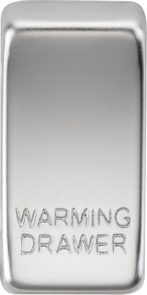 Knightsbridge MLA GDWARMPC Switch cover "marked WARMING DRAWER" - polished chrome - Knightsbridge MLA - Falcon Electrical UK