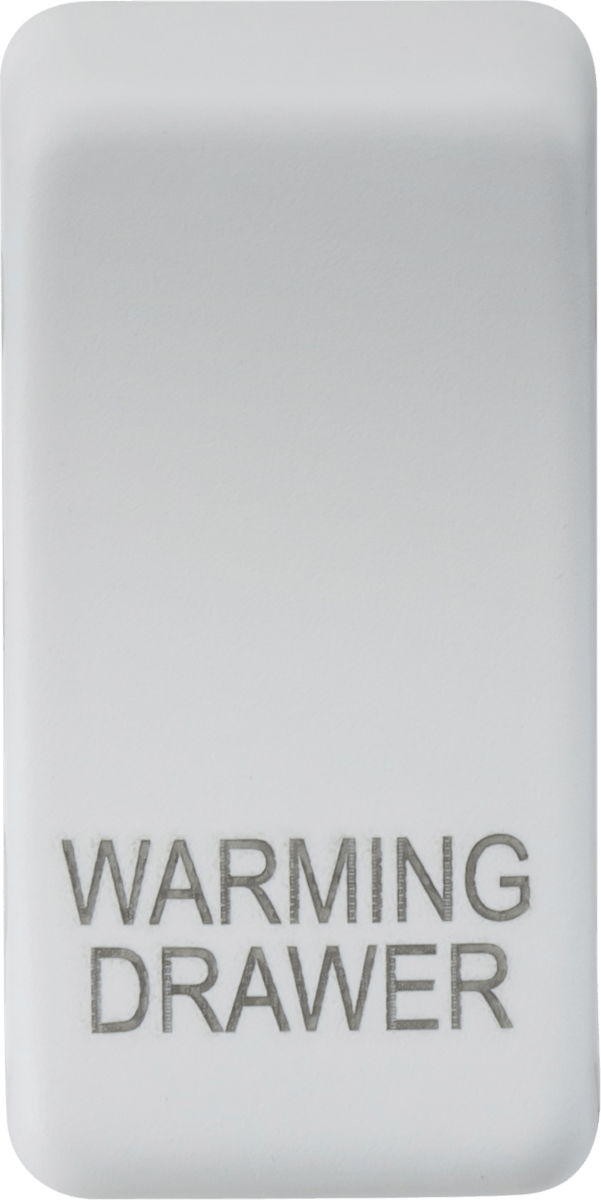 Knightsbridge MLA GDWARMMW Switch cover "marked WARMING DRAWER" - matt white - Knightsbridge MLA - Falcon Electrical UK