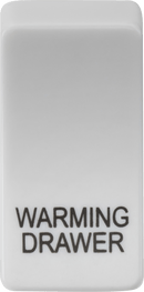 Knightsbridge MLA GDWARMU Switch cover "marked WARMING DRAWER" - white - Knightsbridge MLA - Falcon Electrical UK