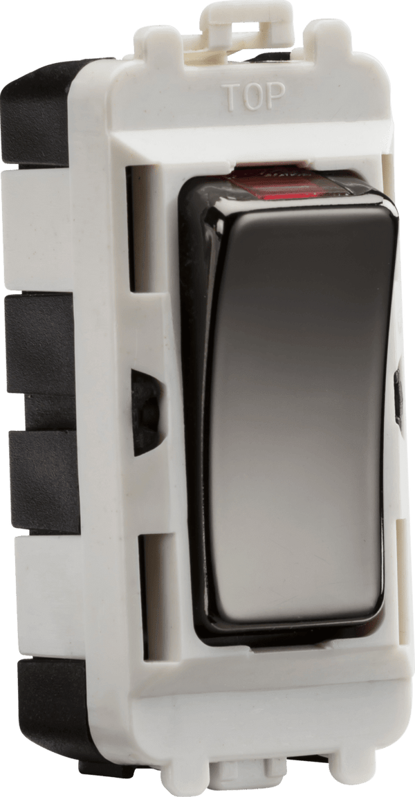 Knightsbridge MLA GDM003BN 20AX DP grid module with LED indicator - black nickel - Knightsbridge MLA - Falcon Electrical UK