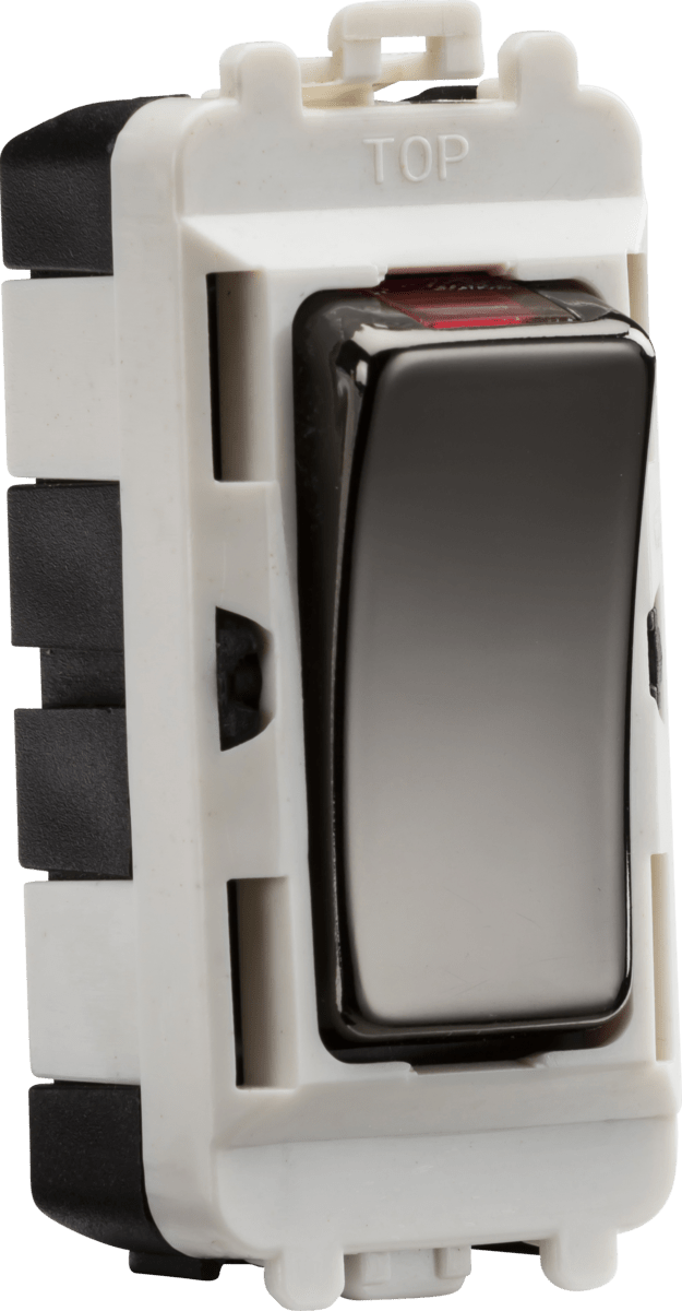 Knightsbridge MLA GDM003BN 20AX DP grid module with LED indicator - black nickel - Knightsbridge MLA - Falcon Electrical UK