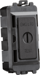 Knightsbridge MLA GDM007SB 20AX 2 way SP key module (marked EMG LTG TEST) - smoked bronze - Knightsbridge MLA - Falcon Electrical UK