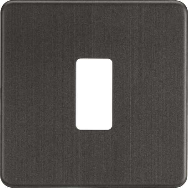 Knightsbridge MLA GDSF001SB Screwless 1G grid faceplate - smoked bronze - Knightsbridge MLA - Falcon Electrical UK