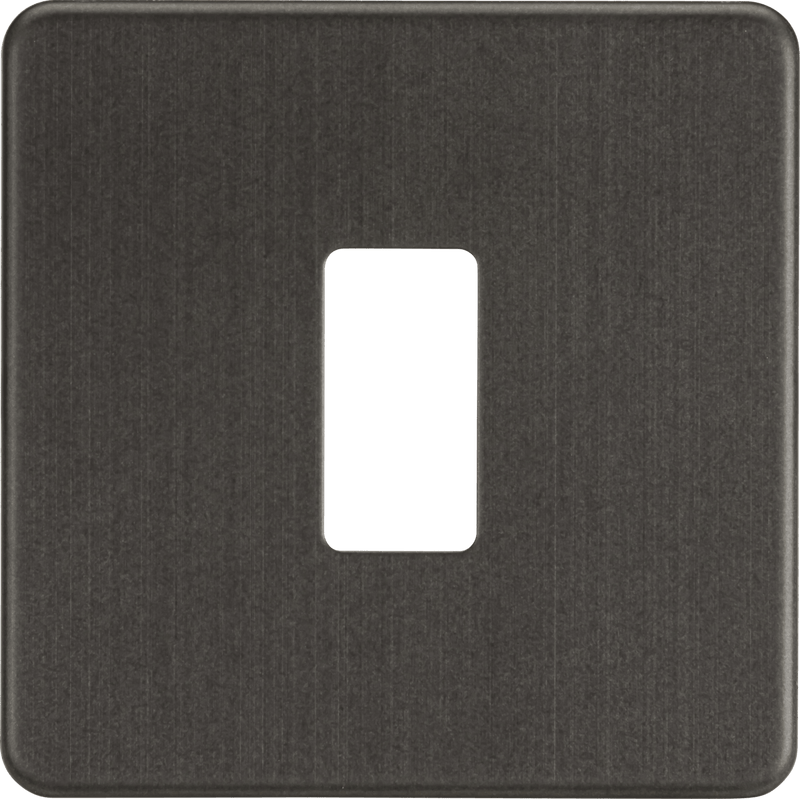 Knightsbridge MLA GDSF001SB Screwless 1G grid faceplate - smoked bronze - Knightsbridge MLA - Falcon Electrical UK