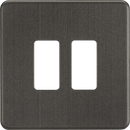 Knightsbridge MLA GDSF002SB Screwless 2G grid faceplate - smoked bronze - Knightsbridge MLA - Falcon Electrical UK