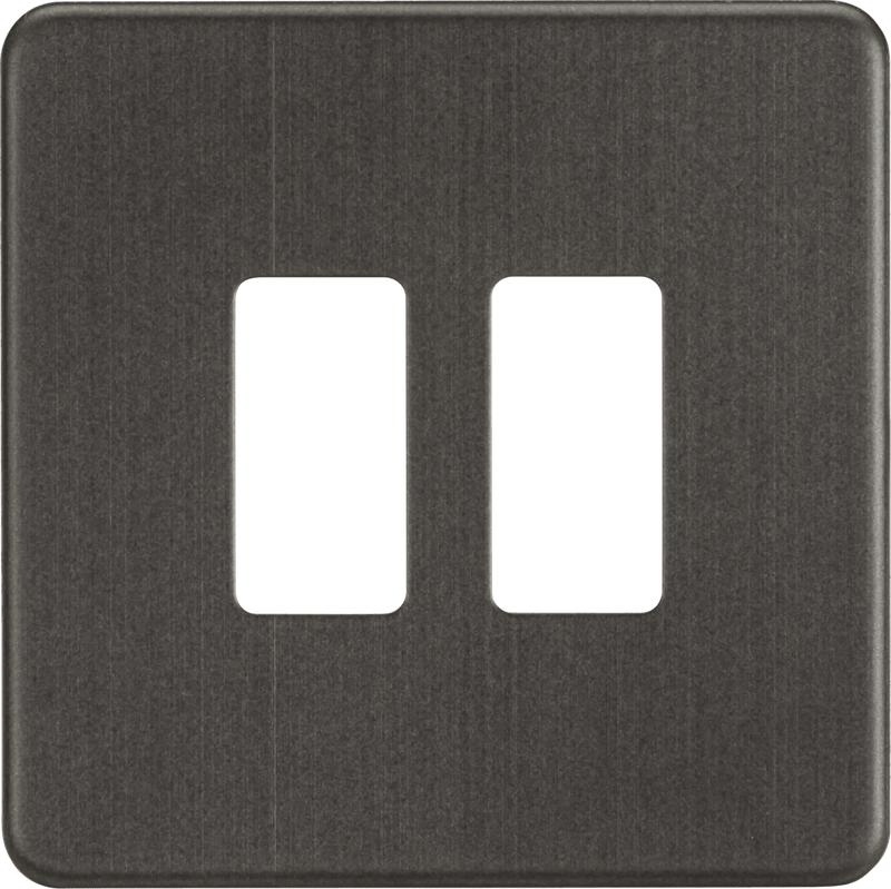 Knightsbridge MLA GDSF002SB Screwless 2G grid faceplate - smoked bronze - Knightsbridge MLA - Falcon Electrical UK