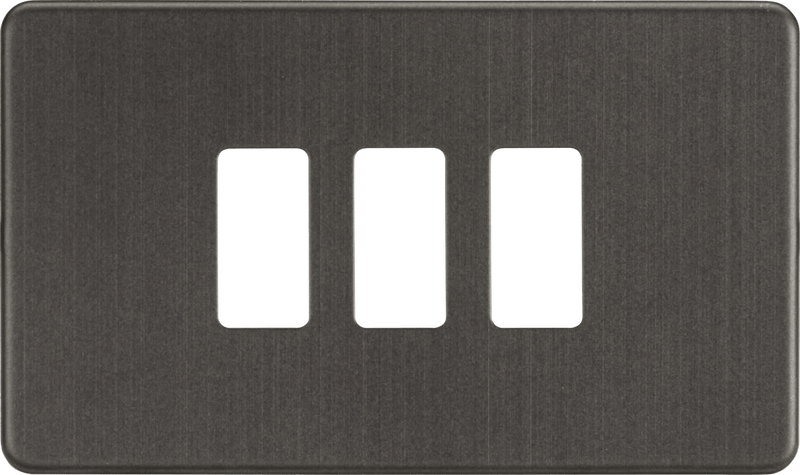 Knightsbridge MLA GDSF003SB Screwless 3G grid faceplate - smoked bronze - Knightsbridge MLA - Falcon Electrical UK