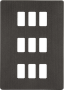 Knightsbridge MLA GDSF009SB Screwless 9G grid faceplate - smoked bronze - Knightsbridge MLA - Falcon Electrical UK