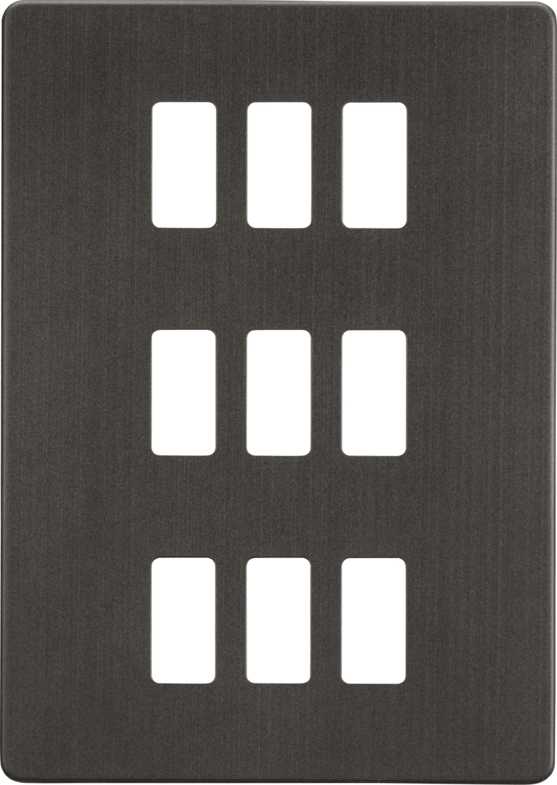 Knightsbridge MLA GDSF009SB Screwless 9G grid faceplate - smoked bronze - Knightsbridge MLA - Falcon Electrical UK