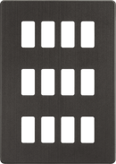 Knightsbridge MLA GDSF012SB Screwless 12G grid faceplate - smoked bronze - Knightsbridge MLA - Falcon Electrical UK