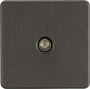 Knightsbridge MLA SF0100SB Screwless 1G TV Outlet (Non-Isolated) - Smoked Bronze - Knightsbridge MLA - Falcon Electrical UK