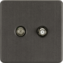 Knightsbridge MLA SF0140SB Screwless TV & SAT TV Outlet (Isolated) - Smoked Bronze - Knightsbridge MLA - Falcon Electrical UK