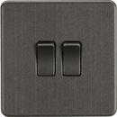 Knightsbridge MLA SF3000SB Screwless 10AX 2G 2-Way Switch - Smoked Bronze - Knightsbridge MLA - Falcon Electrical UK