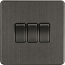 Knightsbridge MLA SF4000SB Screwless 10AX 3G 2-Way Switch - Smoked Bronze - Knightsbridge MLA - Falcon Electrical UK