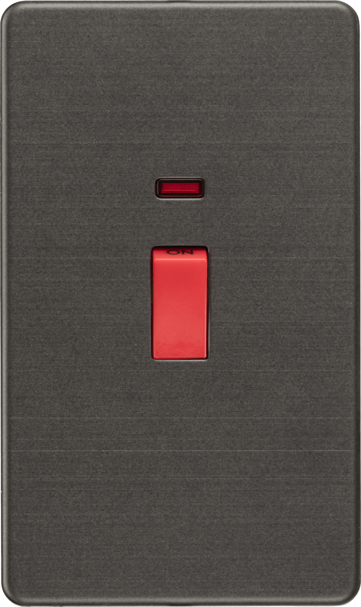 Knightsbridge MLA SF8332NSB Screwless 45A 2G DP Switch with Neon - Smoked Bronze - Knightsbridge MLA - Falcon Electrical UK