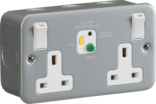 Knightsbridge MLA M9RCD 13A 2G DP RCD Switched Socket - 30mA (Type A) - Knightsbridge MLA - Falcon Electrical UK