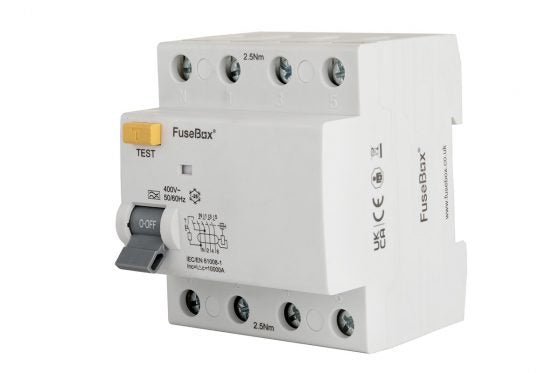 Fusebox RTA0630304 3 Phase, RCD, 63A 30mA, 4P, Type A - Fusebox - Falcon Electrical UK