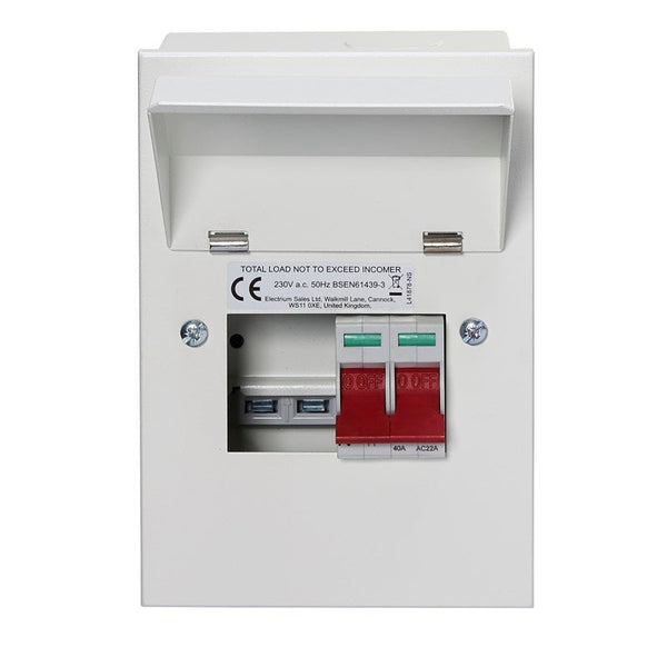 Crabtree 502-2B 2 Way Consumer Unit Main Switch 40A - Crabtree - Falcon Electrical UK