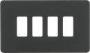 Knightsbridge MLA GDSF004AT Screwless 4G grid faceplate - anthracite - Knightsbridge MLA - Falcon Electrical UK
