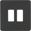 Knightsbridge MLA GDSF002AT Screwless 2G grid faceplate - anthracite - Knightsbridge MLA - Falcon Electrical UK
