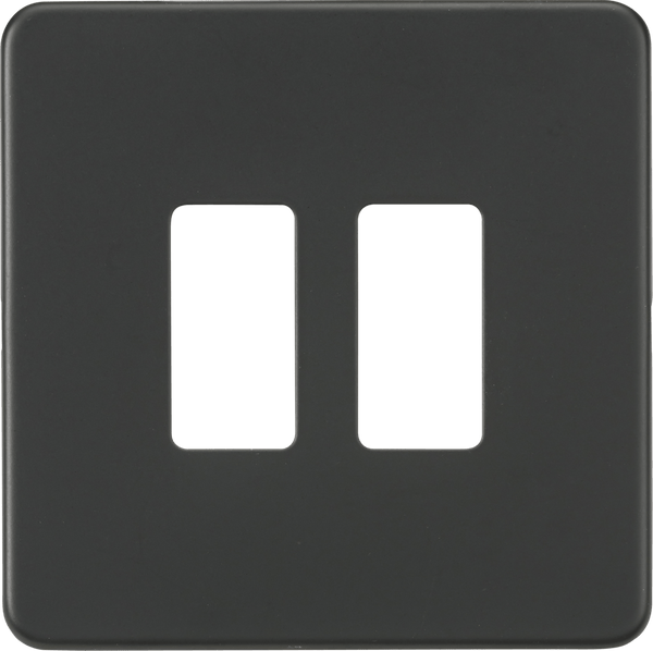 Knightsbridge MLA GDSF002AT Screwless 2G grid faceplate - anthracite - Knightsbridge MLA - Falcon Electrical UK