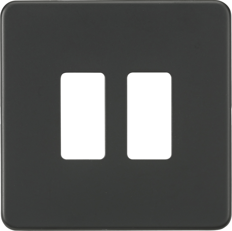 Knightsbridge MLA GDSF002AT Screwless 2G grid faceplate - anthracite - Knightsbridge MLA - Falcon Electrical UK
