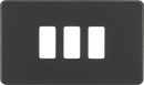 Knightsbridge MLA GDSF003AT Screwless 3G grid faceplate - anthracite - Knightsbridge MLA - Falcon Electrical UK