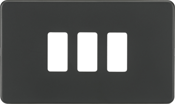 Knightsbridge MLA GDSF003AT Screwless 3G grid faceplate - anthracite - Knightsbridge MLA - Falcon Electrical UK