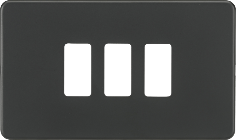 Knightsbridge MLA GDSF003AT Screwless 3G grid faceplate - anthracite - Knightsbridge MLA - Falcon Electrical UK