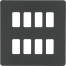 Knightsbridge MLA GDSF008AT Screwless 8G grid faceplate - anthracite - Knightsbridge MLA - Falcon Electrical UK