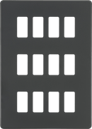 Knightsbridge MLA GDSF012AT Screwless 12G grid faceplate - anthracite - Knightsbridge MLA - Falcon Electrical UK