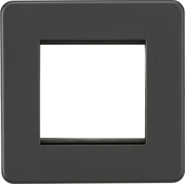 Knightsbridge MLA SF2GAT Screwless 2G Modular Faceplate - Anthracite - Knightsbridge MLA - Falcon Electrical UK