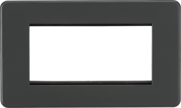 Knightsbridge MLA SF4GAT Screwless 4G Modular Faceplate - Anthracite - Knightsbridge MLA - Falcon Electrical UK